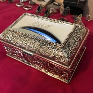 Beautiful Jewelry Box Letters M B M Engraved.